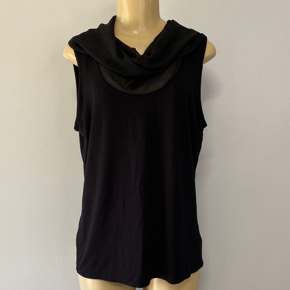 Coldwater Creek Black Sleeveless Cowl Neck Tank Top